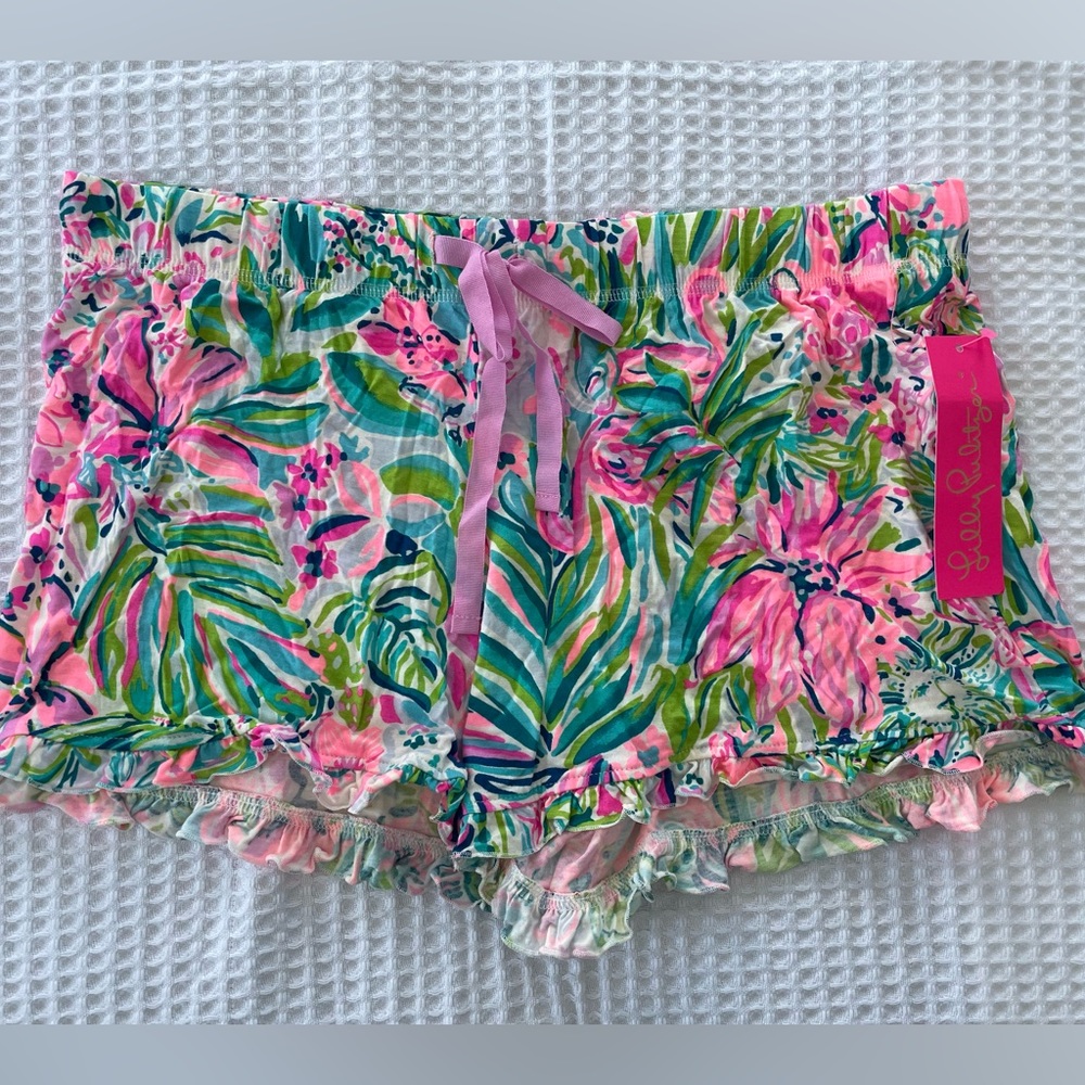 NWT Lilly Pulitzer Ruffle PJ Knit Short L
